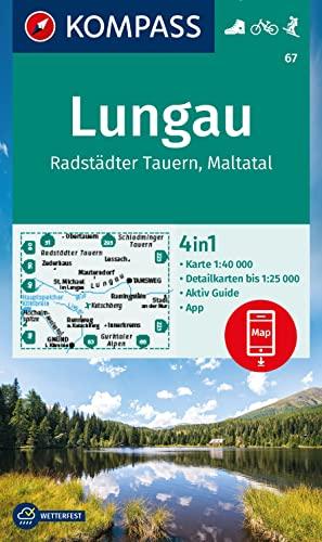 KOMPASS Wanderkarte 67 Lungau, Radstädter Tauern, Maltatal 1:40.000: 4in1 Wanderkarte, mit Aktiv Guide und Detailkarten inklusive Karte zur offline ... in der KOMPASS-App. Fahrradfahren. Skitouren.