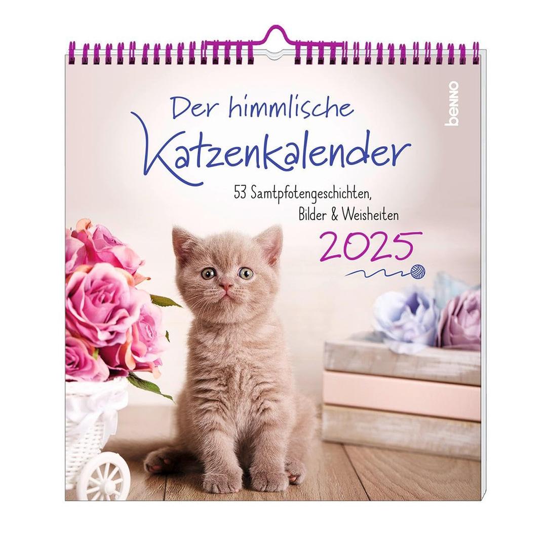 Der himmlische Katzenkalender 2025: 53 Samtpfotengeschichten, Bilder & Weisheiten