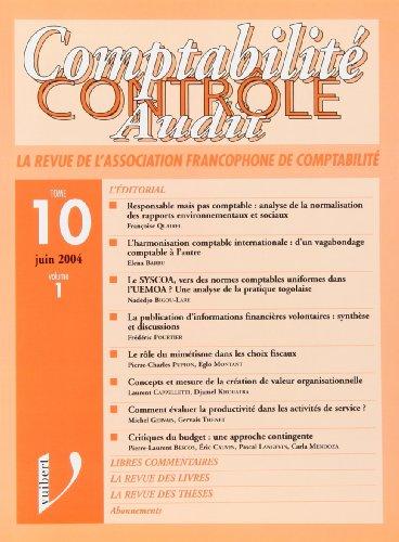 Comptabilite, controle, audit volume 10 tome 1