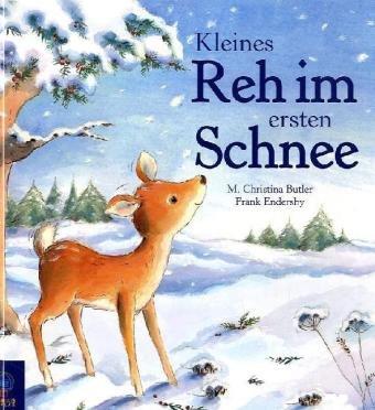 Kleines Reh im ersten Schnee