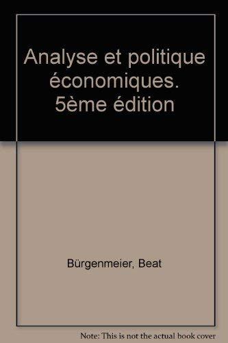 Analyse et politique économiques