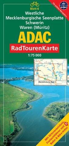 ADAC RadTourenKarte 06. Westliche Mecklenburgische Seenplatte, Schwerin. 1 : 75 000