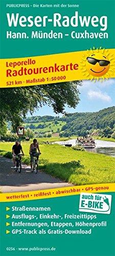 Weser-Radweg, Hann. Münden - Cuxhaven: Leporello Radtourenkarte mit Ausflugszielen, Einkehr- & Freizeittipps, wetterfest, reissfest, abwischbar, GPS-genau. 1:50000 (Leporello Radtourenkarte/LEP-RK)