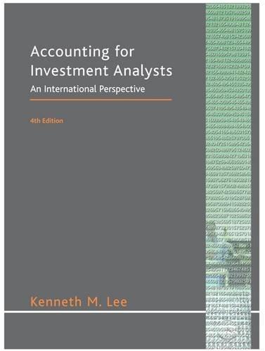 Accounting for Investment Analysts: An International Perspective