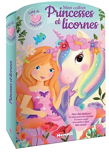 Coup de coeur créations : Mon coffret Princesses et licornes : Avec des stickers ! De jolies princesses à habiller. Un carnet créatif