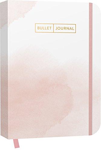 Bullet Journal Watercolor Rose 05: Mit Punkteraster, Seiten für Index, Key und Future Log sowie Lesebändchen, praktischem Verschlussband und Innentasche