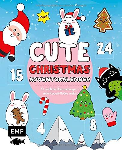 Mein Kawaii-Adventskalender-Buch: Cute Christmas: 24 niedliche Überraschungen – Süsse Kawaii-Motive malen und zeichnen – Mit perforierten Seiten zum Auftrennen