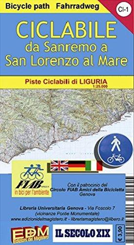 Fahrradkarte Von Sanremo nach Lorenzo al Mare 1 : 25.000