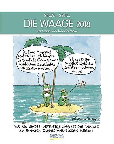 Waage 2018: Sternzeichen-Cartoonkalender