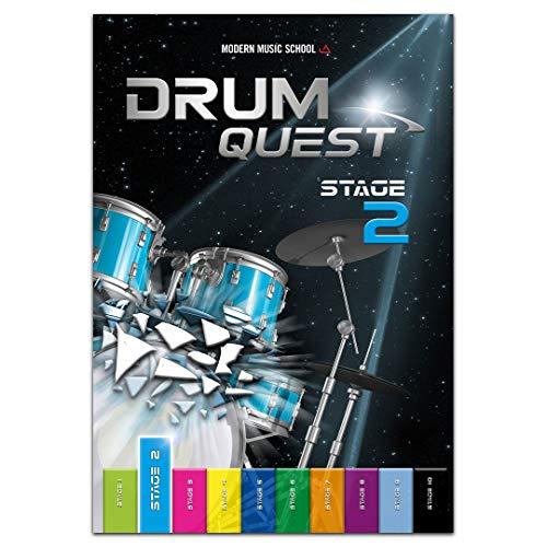 Drum Quest Stage 2: Die Schlagzeugschule für Anfänger. Ganz einfach Schlagzeug lernen. Schlagzeug Buch Songbuch (DEU)