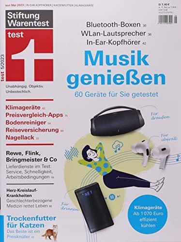 test 5/2023 "Musik genießen, Klimageräte, Katzentrockenfutter, Lieferdienste"