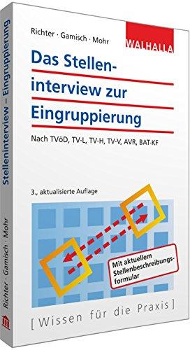 Das Stelleninterview zur Eingruppierung: Nach TVöD, TV-L, TV-H, TV-V, AVR, BAT-KF