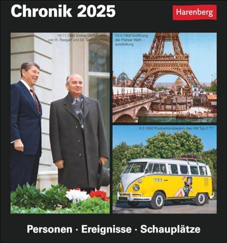 Chronik Tagesabreißkalender 2025 - Kulturkalender - Personen, Ereignisse, Schauplätze: Was geschah wann? Kalender zum Abreißen mit wichtigen ... Tischkalender 2025 (Kulturkalender Harenberg)