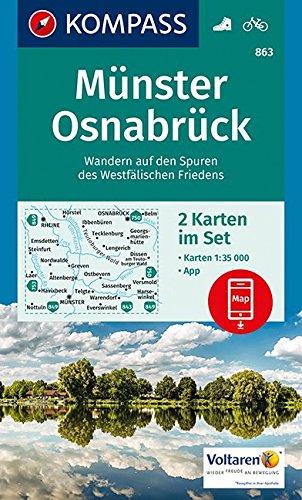 Münster, Osnabrück: 2 Wanderkarten 1:35000 im Set inklusive Karte zur offline Verwendung in der KOMPASS-App. Fahrradfahren. (KOMPASS-Wanderkarten, Band 863)