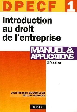 Introduction au droit de l'entreprise, DPECF 1