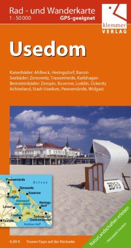 Usedom 1 : 50 000 Rad- und Wanderkarte: GPS geeignet, Touren-Tipps auf der Rückseite
