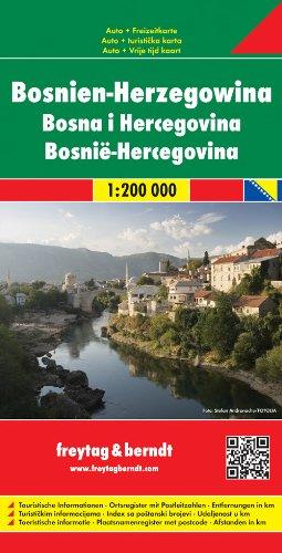 Freytag Berndt Autokarten, Bosnien-Herzegowina - Maßstab 1:200 000: Touristische Informationen. Ortsregister mit Postleitzahlen. Entfernungen in km