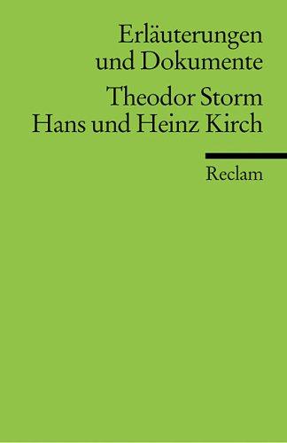 Theodor Storm 'Hans und Heinz Kirch'