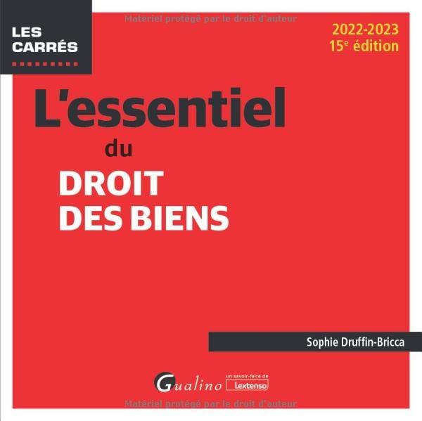 L'essentiel du droit des biens : 2022-2023