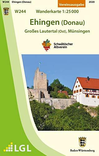 W244 Ehingen (Donau) - Großes Lautertal (Ost), Münsingen: Wanderkarte 1:25.000 (Wanderkarten 1:25 000)