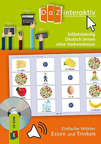 Selbstständig Deutsch lernen ohne Vorkenntnisse - einfache Wörter: Essen und Trinken (Schullizenz)