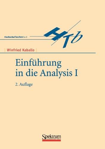 Einführung in die Analysis, Bd.1