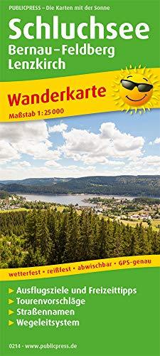 Schluchsee, Bernau - Feldberg - Lenzkirch: Wanderkarte mit Einkehr- und Freizeittipps, Tourenvorschlägen und Straßennamen, wetterfest, reißfest, abwischbar, GPS-genau. 1:25000 (Wanderkarte / WK)