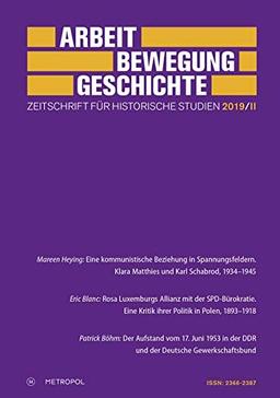 Arbeit – Bewegung – Geschichte: Zeitschrift für historische Studien 2019/II