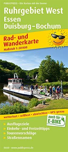 Ruhrgebiet West, Essen, Duisburg - Bochum: Rad- und Wanderkarte mit Ausflugszielen, Einkehr- & Freizeittipps, wetterfest, reißfest, abwischbar. 1:50000 (Rad- und Wanderkarte / RuWK)