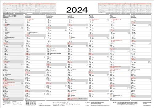 Tafelkalender A5 2024: 14 Monate auf Vorder- und Rückseite I Ferientermine und Feiertage