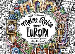 Meine Reise durch Europa: Ausmalen und genießen. 24 Postkarten (Die Welt wird bunt, Band 9)