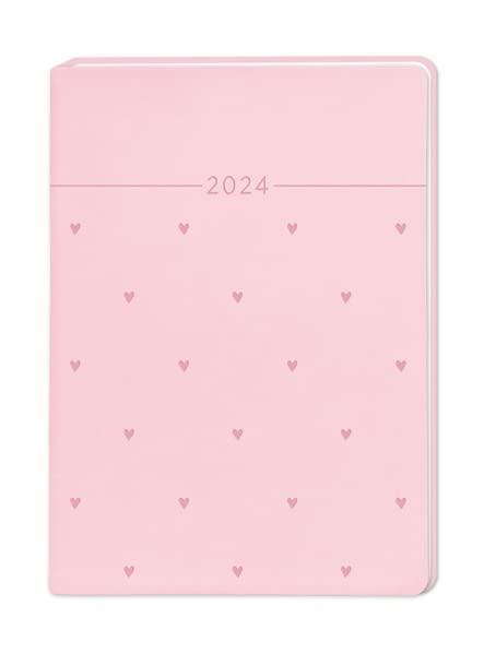 Terminplaner Lederlook 2024 Rosa: Terminplaner Lederlook A6