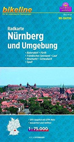 Bikeline Radkarte Nürnberg und Umgebung,Baiersdorf - Fürth - Fränkisches Seenland - Lauf - Neumarkt - Schwabach - Spalt, 1 : 75 000, wasserfest und reißfest, GPS-tauglich mit UTM-Netz