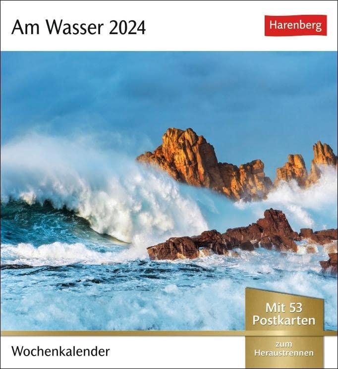 Am Wasser Postkartenkalender 2024: Wochenkalender mit 53 Postkarten