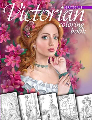 Victorian Coloring Book. Grayscale: Coloring Book for Adults