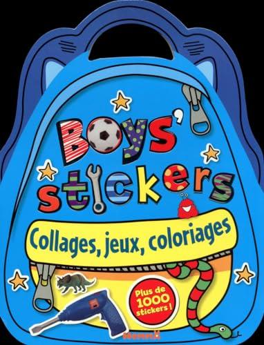 Boys' stickers : collages, jeux, coloriages