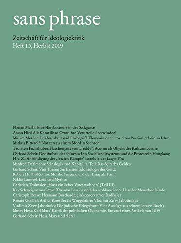 sans phrase: Zeitschrift für Ideologiekritik; Heft 15, Dezember 2019