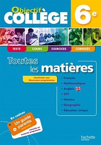 Toutes les matières, 6e : tests, cours, exercices, corrigés