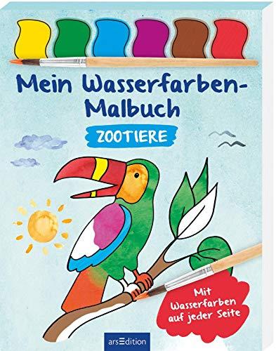 Mein Wasserfarben-Malbuch Zootiere: Mit Wasserfarben auf jeder Seite