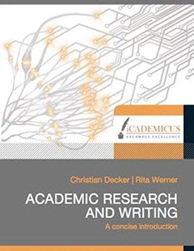 Academic research and writing: A concise introduction