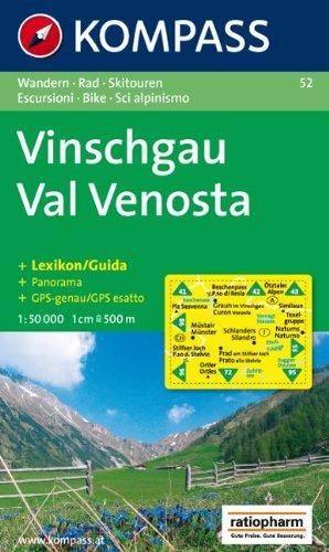 Vinschgau, Val Venosta: Wander-, Rad- und Skitourenkarte. Carta escursioni, bike e sci alpinismo. GPS-genau. 1:50.000