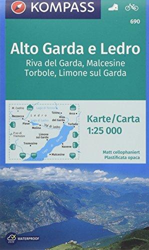 Alto Garda e Ledro, Riva del Garda, Malcesine, Torbole, Limone sul Garda: Wanderkarte mit Radrouten. GPS-genau. 1:25000 (KOMPASS-Wanderkarten, Band 690)