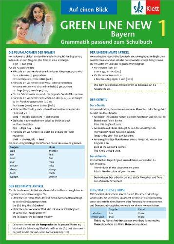 Green Line New Bayern 1 - Auf einen Blick: Grammatik passend zum Schulbuch - Klappkarte (6 Seiten)