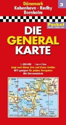 Generalkarte Dänemark Pocket Blatt 3 Kobenhavn /Rodby/ Bornholm: 1:200000