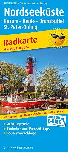 Nordseeküste, Husum - Heide - Brunsbüttel, St. Peter-Ording: Radkarte mit Ausflugszielen, Einkehr- & Freizeittipps, wetterfest, reissfest, abwischbar. 1:100000 (Radkarte / RK)