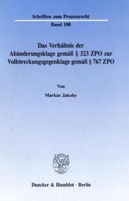 Das Verhältnis der Abänderungsklage gemäß § 323 ZPO zur Vollstreckungsgegenklage gemäß § 767 ZPO.