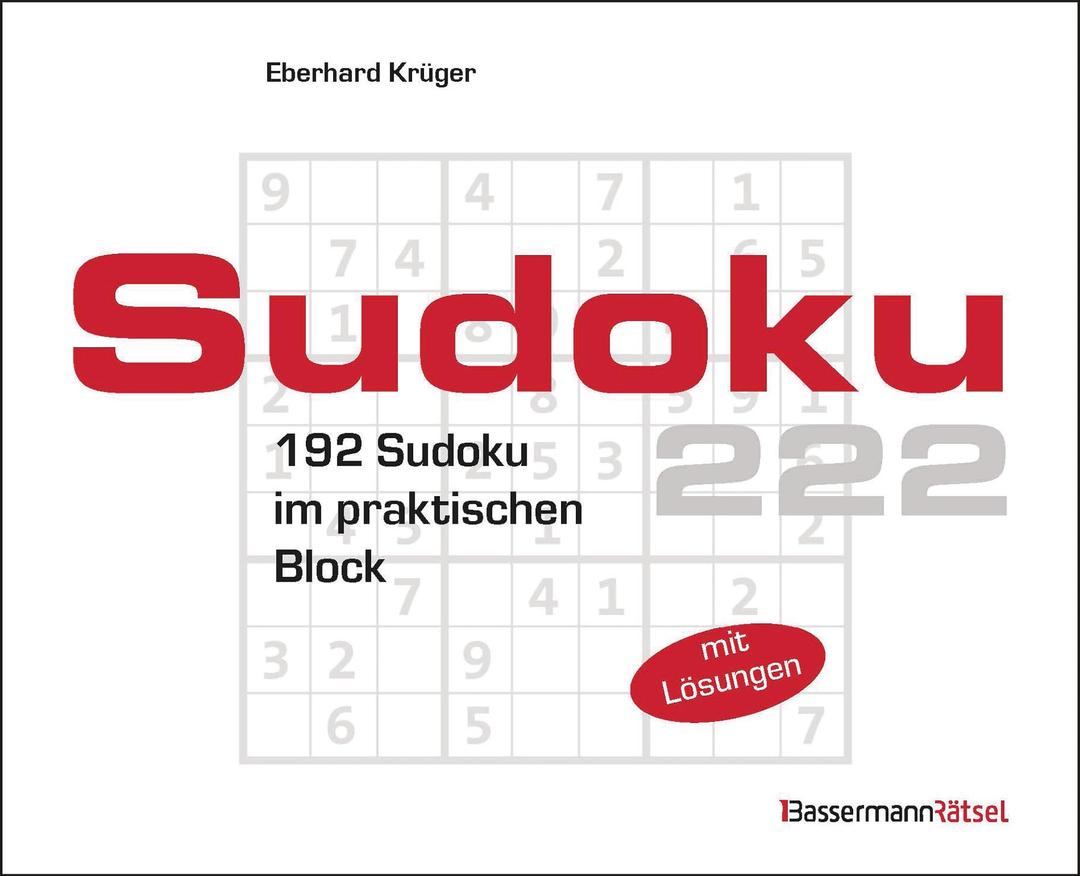 Sudokublock 222: 192 Sudoku im praktischen Block