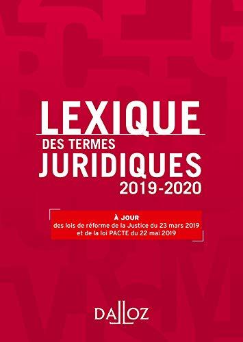 Lexique des termes juridiques 2019-2020