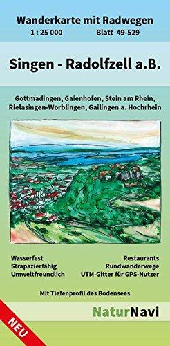 Singen - Radolfzell a.B.: Wanderkarte mit Radwegen, Blatt 49-529, 1 : 25 000, Gottmadingen, Gaienhofen, Stein am Rhein, Rielasingen-Worblingen, ... (NaturNavi Wanderkarte mit Radwegen 1:25 000)