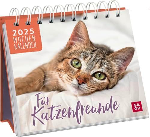 Mini-Wochenkalender 2025: Für Katzenfreunde: Katzenkalender zum Aufstellen. Tischkalender mit Wochenkalendarium